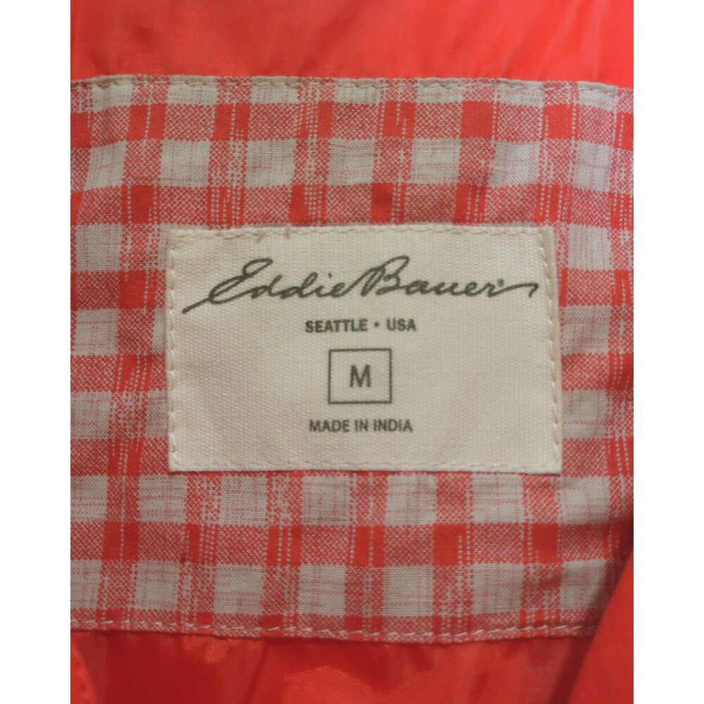 Eddie Bauer Red Rain Jacket M Lightweight Utility Trench Coat Outdoor Preppy - Picture 4 of 8